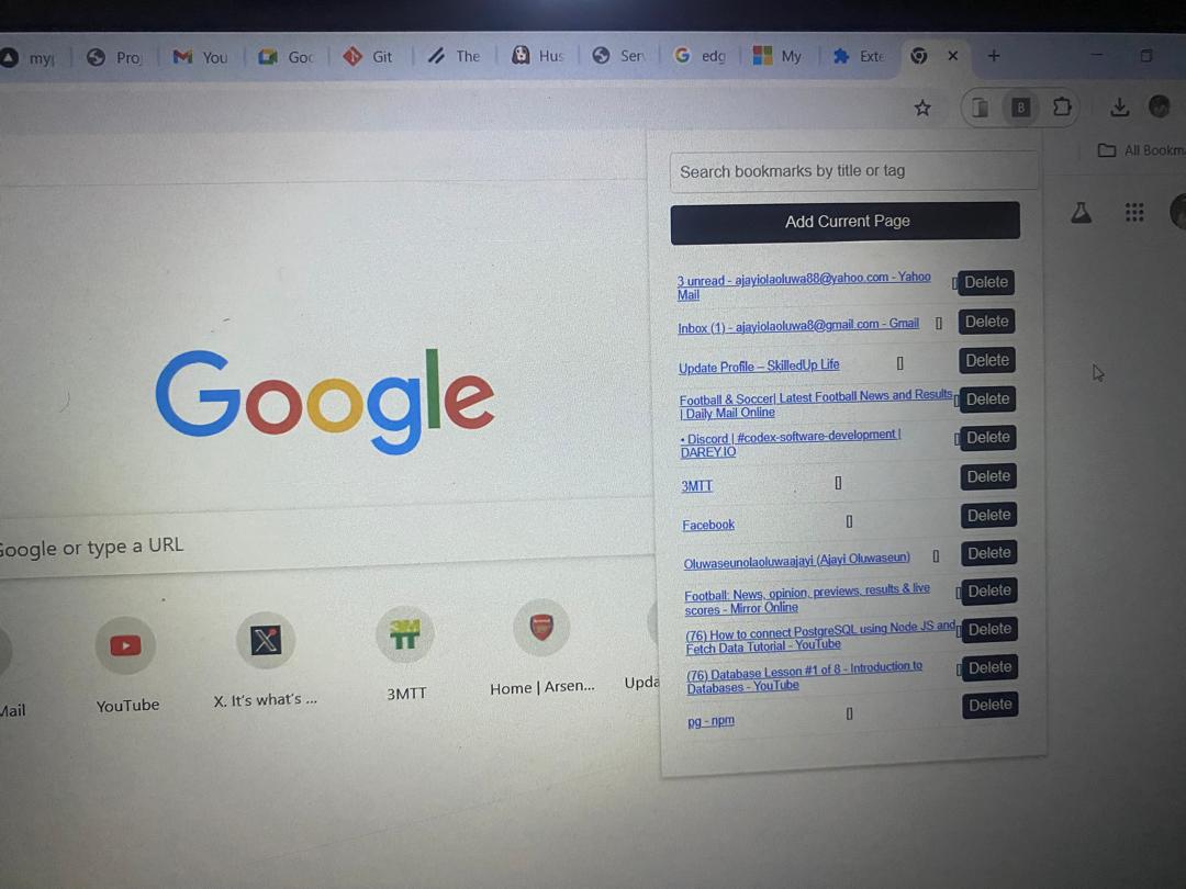 Bookmark Organizer Popup